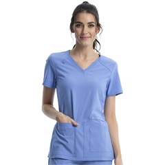 Cherokee iFlex V-Neck Knit Panel Top